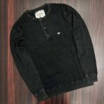 Exported Black Henley Sweater | SST10 - Image 4