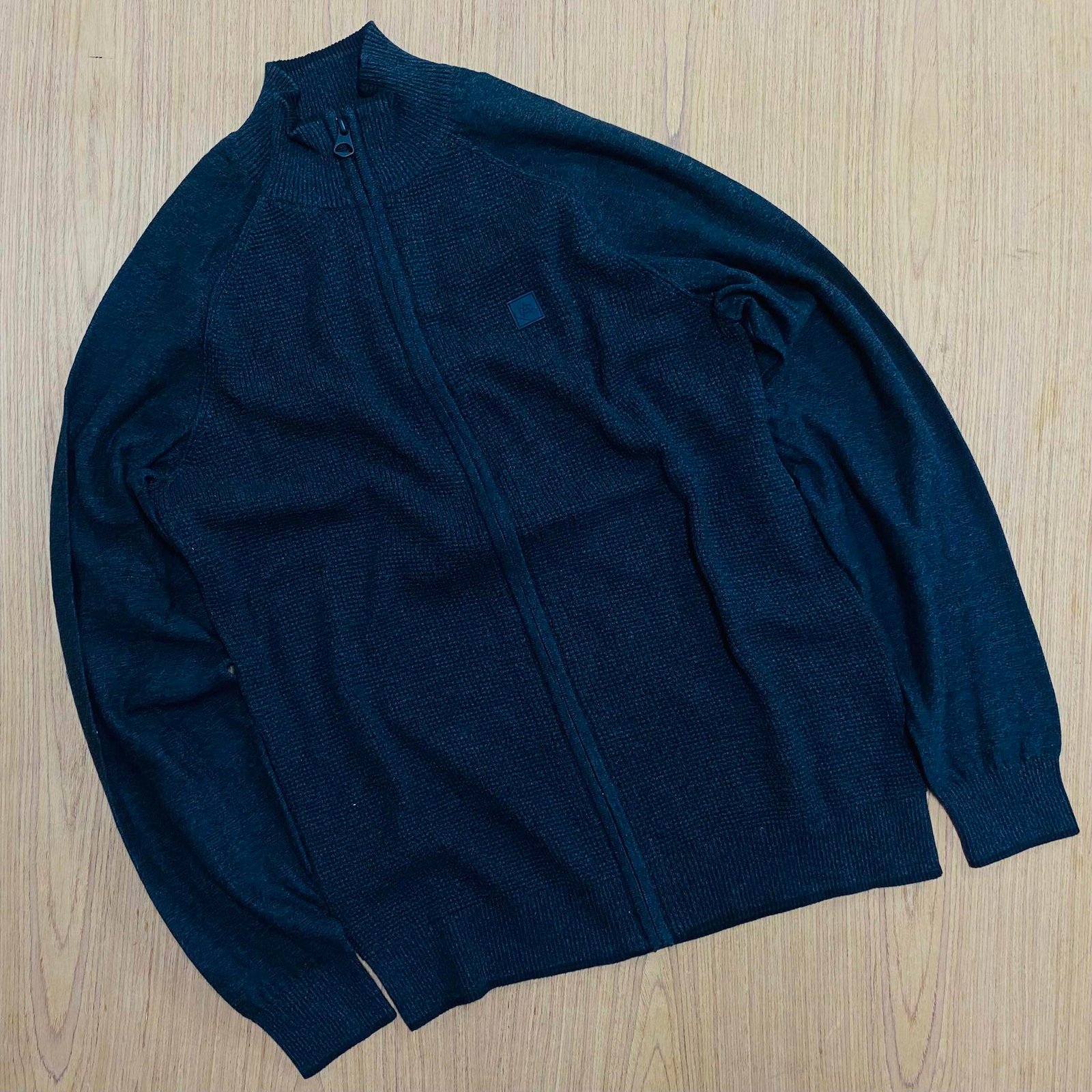 jk14-charcoal-1 Exported Full Zipper Sweater | JK14-Charcoal - Image 1