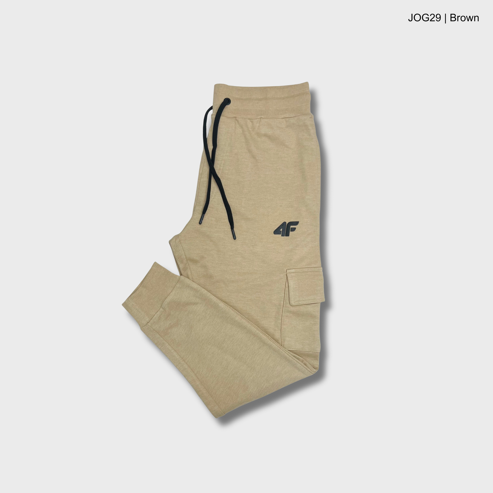 JOG29-Brown Mens Premium Terry Joggers | JOG29-Brown - Image 1